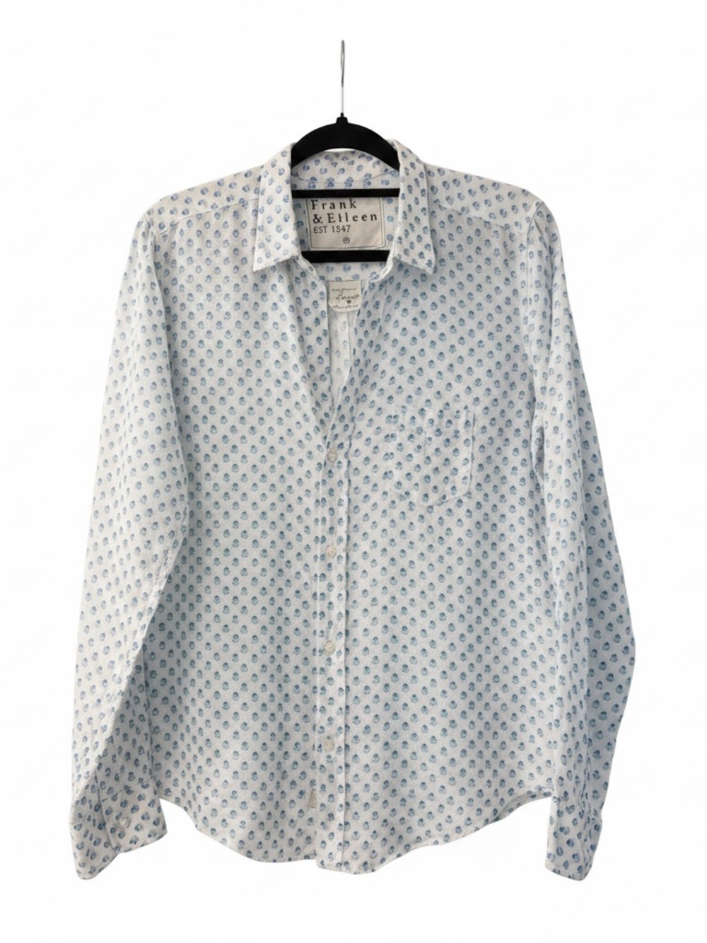 Frank & Eileen Barry Tailored Button Down Shirt - Blue Rubber Duck Print - Size
